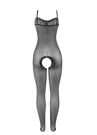 SUBBLIME - 951726 SCHWARZER ELASTISCHER NETZ-BODYSTOCKING MIT SCHRITTFREIEM UNTERTEIL EINE GRÖSSE - Bodystocking