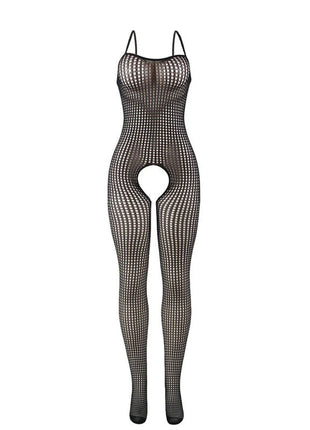 SUBBLIME - 951726 SCHWARZER ELASTISCHER NETZ-BODYSTOCKING MIT SCHRITTFREIEM UNTERTEIL EINE GRÖSSE - Bodystocking