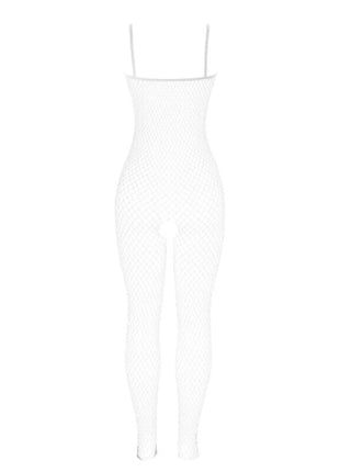 SUBBLIME - 951740 BODYSTOCKING WEISSES NETZ MIT SCHLEIFEN IM SCHRITT EINE GRÖSSE - Bodystocking