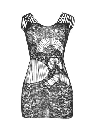 SUBBLIME - 951771 LANGER KLEID MIT OFFENEM RÜCKEN MIT NETZ SCHWARZ EINE GRÖSSE