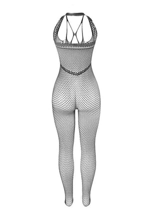 SUBBLIME - 951788 LANGER NETZ-BODYSTOCKING MIT RIEMEN AUF BRUST UND RÜCKEN SCHWARZ EINE GRÖSSE - Bodystocking