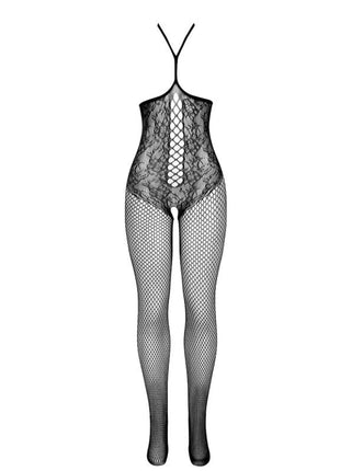 SUBBLIME - 951849 OFFENER NETZ-BODYSTOCKING MIT NECKHOLDER UND SCHWARZ EINE GRÖSSE - Bodystocking