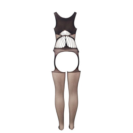 SUBBLIME - 951900 NETZ-BODYSTOCKING OHNE SCHRITT MIT CUPS UND OFFENEN SCHULTERN SCHWARZ EINE GRÖSSE - Bodystocking