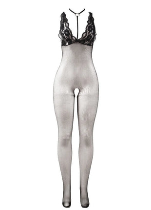SUBBLIME - 951993 SCHWARZ TRANSPARENTER NETZ-BODYSTOCKING MIT SCHRITTFREIEM UNTERTEIL EINE GRÖSSE - Bodystocking