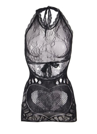 SUBBLIME - 952075 KURZES NETZKLEID MIT RÜCKEN UND HERZDETAIL SCHWARZ EINE GRÖSSE