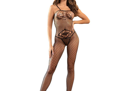 SUBBLIME - 952112 NETZ-BODYSTOCKING MIT DETAILS AUF BRUST UND BAUCH SCHWARZ EINE GRÖSSE