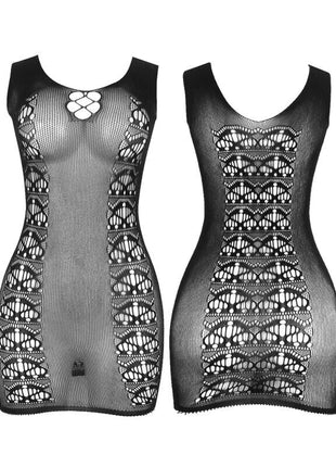 SUBBLIME - 952167 KURZER ELASTISCHER NETZ-KLEID SCHWARZ EINE GRÖSSE