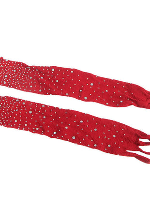SUBBLIME - 952181 NETZ-BODYSTOCKING MIT HANDSCHUHEN UND DIAMANTEN ROT EINE GRÖSSE - Bodystocking