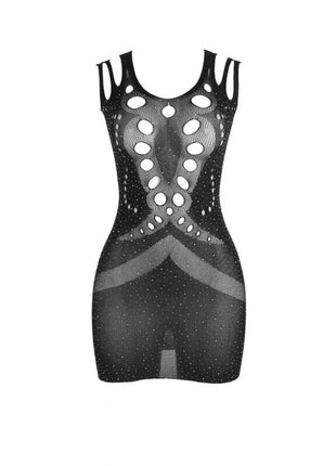 SUBBLIME - 952198 NETZ-KLEID MIT BRILLANTEN DIAMANTEN SCHWARZ EINE GRÖSSE
