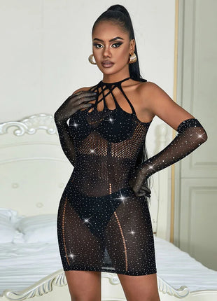 SUBBLIME - 952235 NETZKLEID MIT STRASS SCHWARZ EINHEITSGRÖSSE