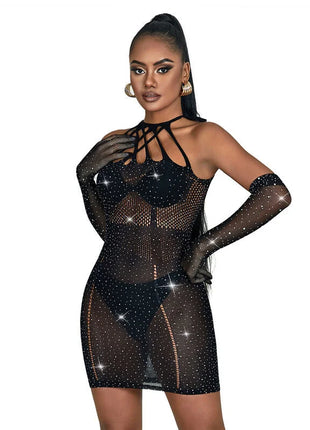 SUBBLIME - 952235 NETZKLEID MIT STRASS SCHWARZ EINHEITSGRÖSSE