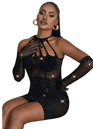 SUBBLIME - 952235 NETZKLEID MIT STRASS SCHWARZ EINHEITSGRÖSSE