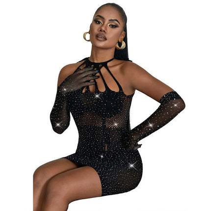 SUBBLIME - 952235 NETZKLEID MIT STRASS SCHWARZ EINHEITSGRÖSSE