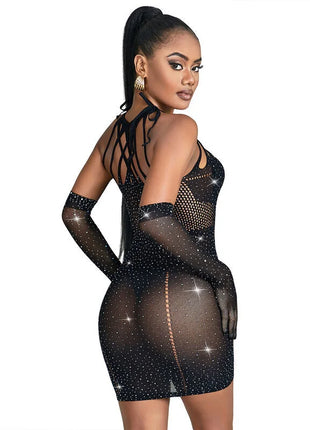 SUBBLIME - 952235 NETZKLEID MIT STRASS SCHWARZ EINHEITSGRÖSSE