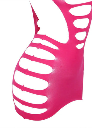 SUBBLIME - 952273 LANGRMELIGER ELASTISCHER NETZ-KLEID ROSA EINE GRÖSSE