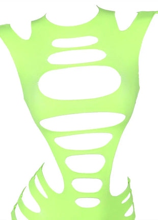 SUBBLIME - 952280 GRÜN LANGRMELIGER ELASTISCHER NETZ-KLEID EINE GRÖSSE