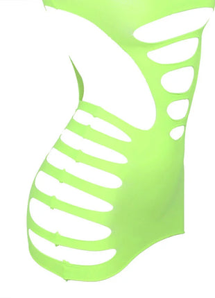 SUBBLIME - 952280 GRÜN LANGRMELIGER ELASTISCHER NETZ-KLEID EINE GRÖSSE