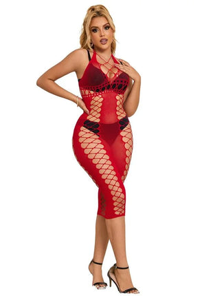 SUBBLIME - 952327 LANGES ROTES NETZ-KLEID EINE GRÖSSE