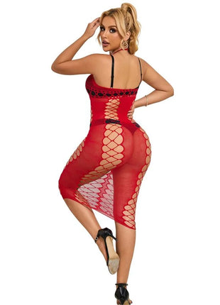 SUBBLIME - 952327 LANGES ROTES NETZ-KLEID EINE GRÖSSE