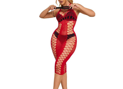 SUBBLIME - 952327 LANGES ROTES NETZ-KLEID EINE GRÖSSE