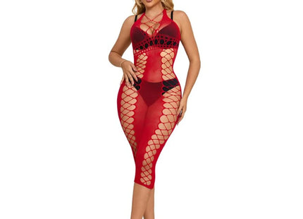 SUBBLIME - 952327 LANGES ROTES NETZ-KLEID EINE GRÖSSE