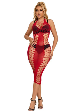 SUBBLIME - 952327 LANGES ROTES NETZ-KLEID EINE GRÖSSE