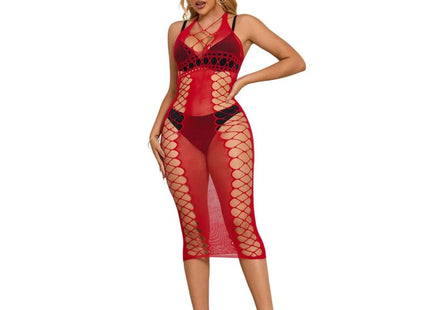 SUBBLIME - 952327 LANGES ROTES NETZ-KLEID EINE GRÖSSE