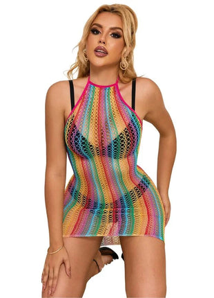 SUBBLIME - 952341 REGENBOGEN-NETZ-KLEID EINE GRÖSSE