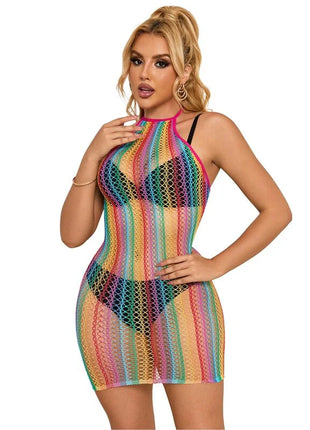 SUBBLIME - 952341 REGENBOGEN-NETZ-KLEID EINE GRÖSSE
