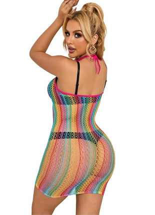 SUBBLIME - 952341 REGENBOGEN-NETZ-KLEID EINE GRÖSSE