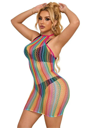 SUBBLIME - 952341 REGENBOGEN-NETZ-KLEID EINE GRÖSSE