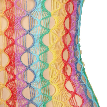 SUBBLIME - 952365 RAINBOW NETZ-KLEID MIT FREIEN SCHULTERN EINE GRÖSSE