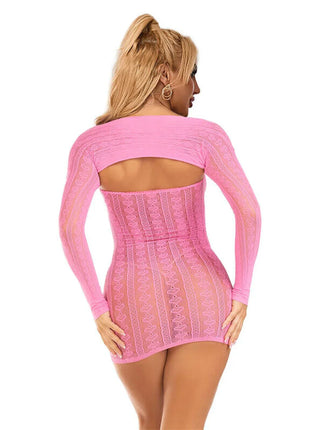SUBBLIME - 952471 ROSA NETZ-KLEID EINE GRÖSSE