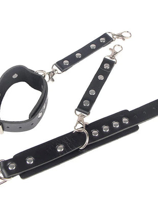 SUBBLIME - 953690 HANDSCHELLEN MIT BONDAGE-GÜRTEL SCHWARZ EINE GRÖSSE