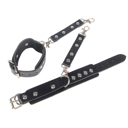 SUBBLIME - 953690 HANDSCHELLEN MIT BONDAGE-GÜRTEL SCHWARZ EINE GRÖSSE