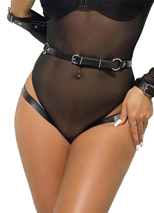 SUBBLIME - 953690 HANDSCHELLEN MIT BONDAGE-GÜRTEL SCHWARZ EINE GRÖSSE