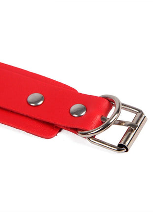 SUBBLIME - 953706 HANDSCHELLEN MIT BONDAGE-GÜRTEL ROT EINE GRÖSSE