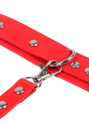 SUBBLIME - 953706 HANDSCHELLEN MIT BONDAGE-GÜRTEL ROT EINE GRÖSSE