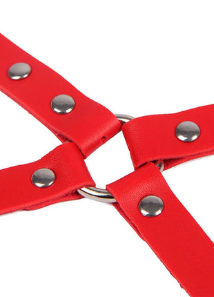 SUBBLIME - 953706 HANDSCHELLEN MIT BONDAGE-GÜRTEL ROT EINE GRÖSSE