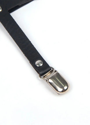 SUBBLIME - 953744 VERSTELLBARES PUNK-STRUMPFHOSE AUS LEDER SCHWARZ EINE GRÖSSE - Strumpfhose