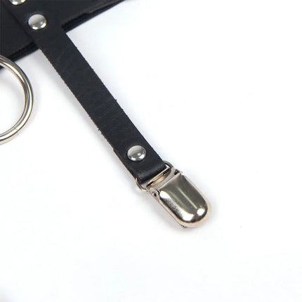 SUBBLIME - 953744 VERSTELLBARES PUNK-STRUMPFHOSE AUS LEDER SCHWARZ EINE GRÖSSE - Strumpfhose