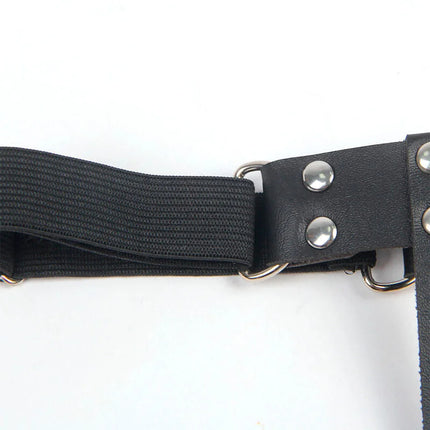 SUBBLIME - 953744 VERSTELLBARES PUNK-STRUMPFHOSE AUS LEDER SCHWARZ EINE GRÖSSE - Strumpfhose