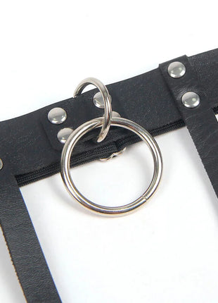 SUBBLIME - 953744 VERSTELLBARES PUNK-STRUMPFHOSE AUS LEDER SCHWARZ EINE GRÖSSE - Strumpfhose