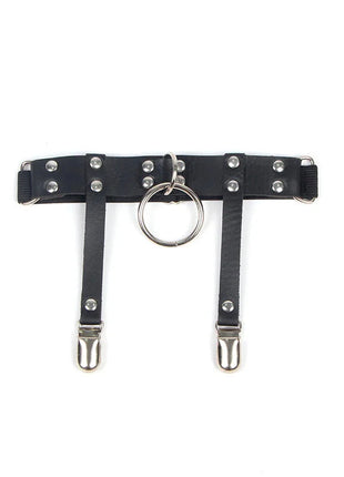 SUBBLIME - 953744 VERSTELLBARES PUNK-STRUMPFHOSE AUS LEDER SCHWARZ EINE GRÖSSE - Strumpfhose