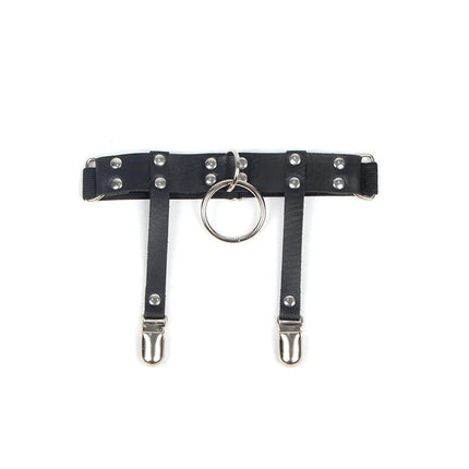 SUBBLIME - 953744 VERSTELLBARES PUNK-STRUMPFHOSE AUS LEDER SCHWARZ EINE GRÖSSE - Strumpfhose