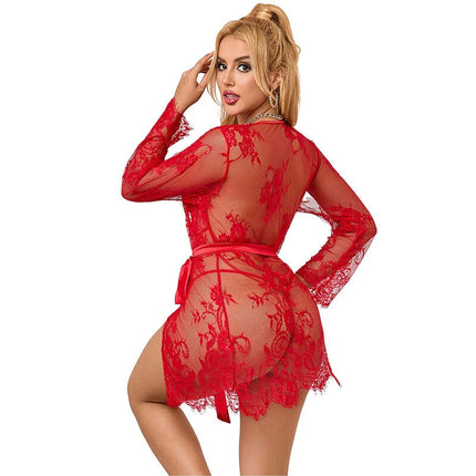 SUBBLIME - 953782 SPITZEN-NACHTHEMD + STRING ROT L/XL - Sexy Dessous-Set