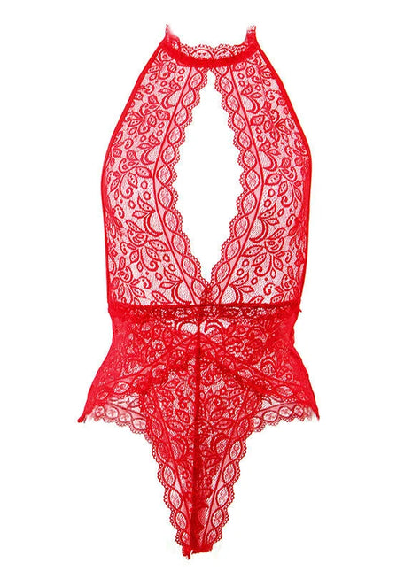 SUBBLIME - 953881 BODYSUIT MIT OFFENEN CUPS ROT L/XL