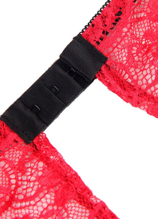 SUBBLIME - 953898 NACHTHEMD + HÖSCHEN AUS SEIDE UND SPITZE ROT S/M - Sexy Dessous-Set