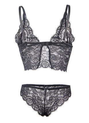 SUBBLIME - 953928 NACHTHEMD + HÖSCHEN AUS SEIDE UND SPITZE SCHWARZ L/XL - Sexy Dessous-Set