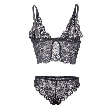 SUBBLIME - 953928 NACHTHEMD + HÖSCHEN AUS SEIDE UND SPITZE SCHWARZ L/XL - Sexy Dessous-Set